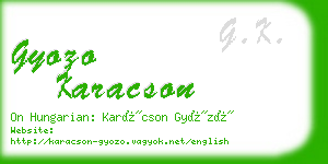 gyozo karacson business card